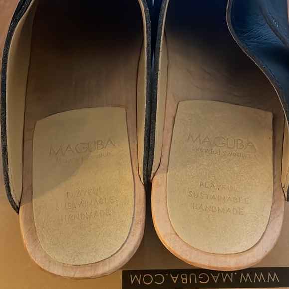 Maguba Swedish Wood Clogs. Vegan Leather. - Picture 3 of 7